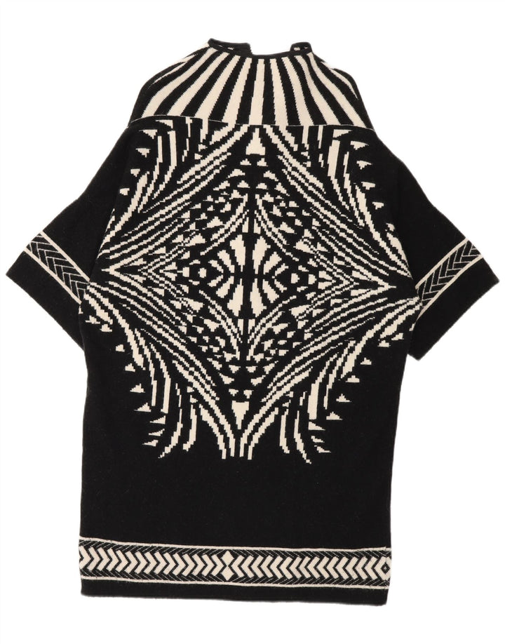 Byblos Cardigan long pour femme UK 14 moyen noir géométrique