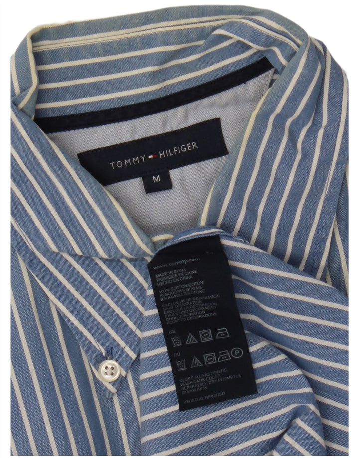 TOMMY HILFIGER Chemise Homme Bleu Moyen En Coton À Fines Rayures