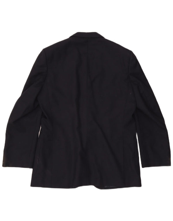 Aquascutum Veste Blazer 2 Boutons Homme IT 46 Petite Laine Bleu Marine