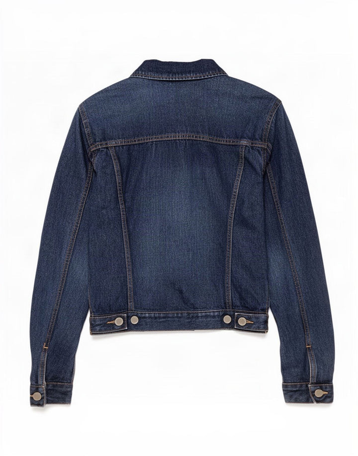 Benetton Veste en Jean Femme UK 10 Petit Bleu