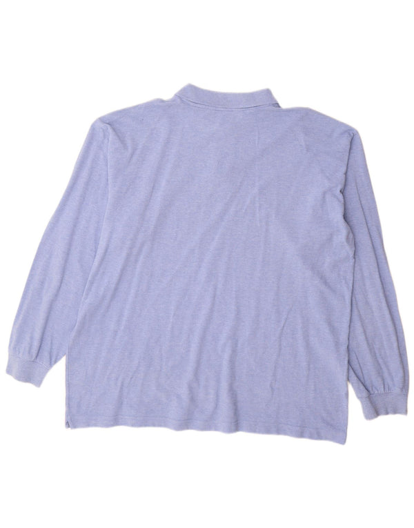 Kappa Polo à manches longues pour homme 2XL Bleu Coton