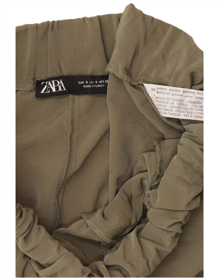 Zara Pantalon Cargo Joggers Femme Petit W28 L27 Kaki Polyester