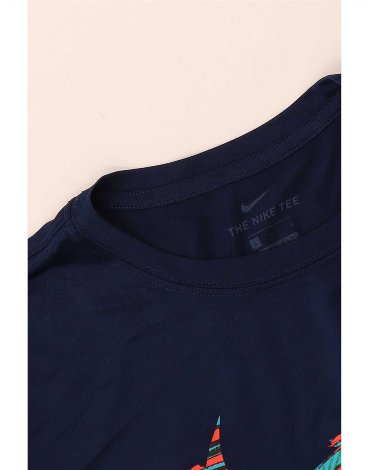 Nike Hommes Dri Fit Graphic T-Shirt Haut Large Bleu Marine