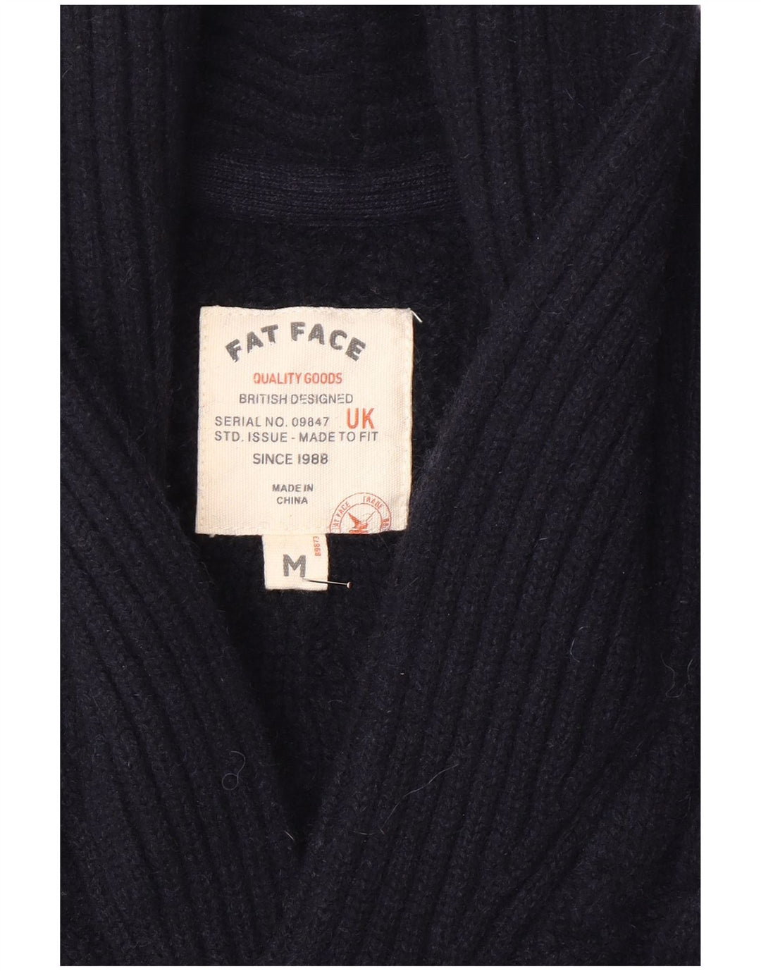 Fat Face Cardigan Pull Homme Bleu Marine Moyen Laine