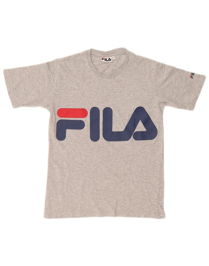 Fila T-Shirt Graphique Top XS Gris Moucheté Homme