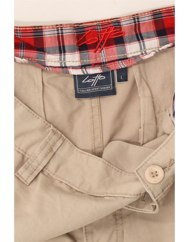LOTTO Mens Cargo Trousers Large W34 Beige Cotton Vintage Lotto and Second-Hand Lotto from Messina Hembry 