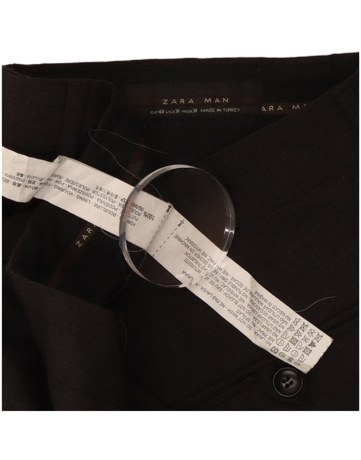 Zara Pantalon de costume droit pour homme EU 40 Medium W31 L30 Gris Polyester