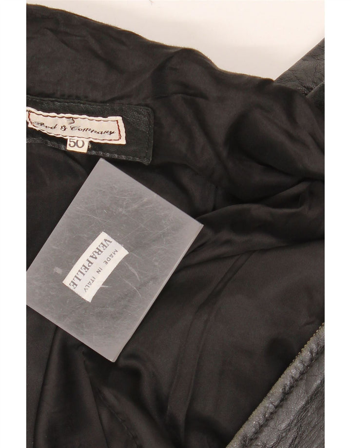 VINTAGE Veste en cuir homme IT 50 Grand cuir noir