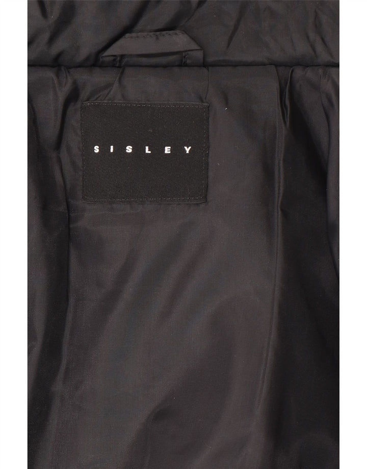 Sisley Femme Veste Courte Oversize Rembourrée UK 14 Medium Noir Polyamide