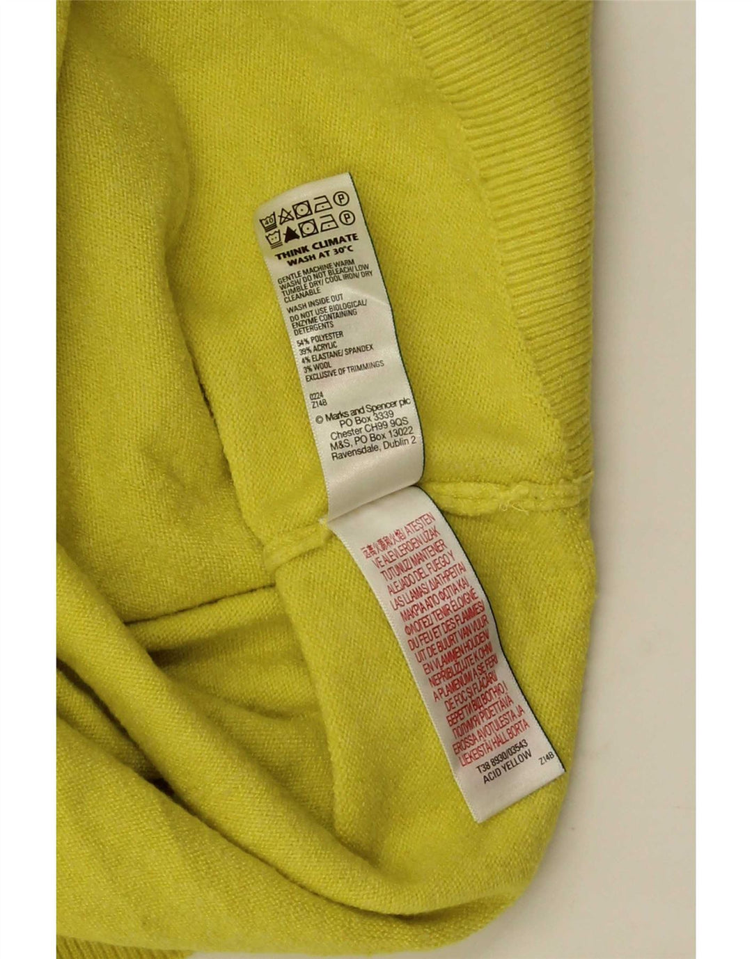 Marks & Spencer Pull col roulé pour femme UK 10 Petit Jaune