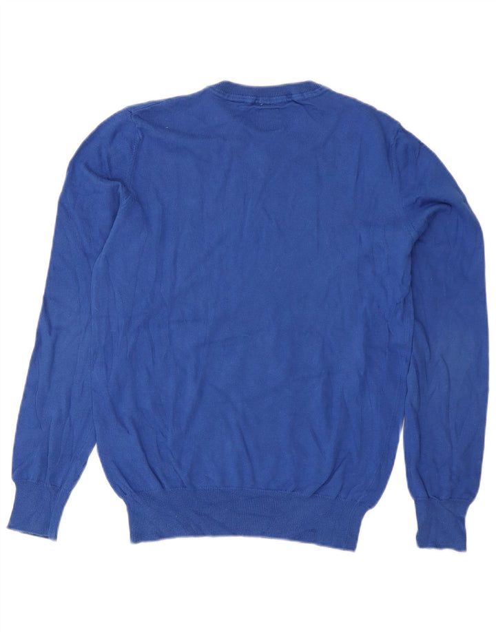 Murphy & Nye Pull coupe classique à col en V pour homme en coton bleu moyen