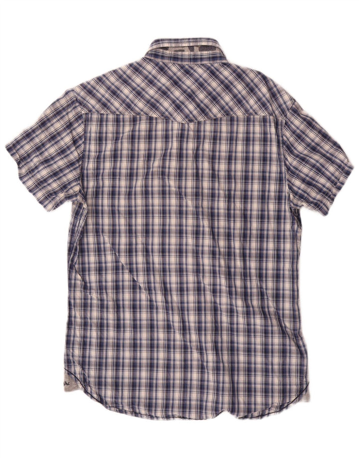 Napapijri Chemise à manches courtes homme bleu marine moyen à carreaux