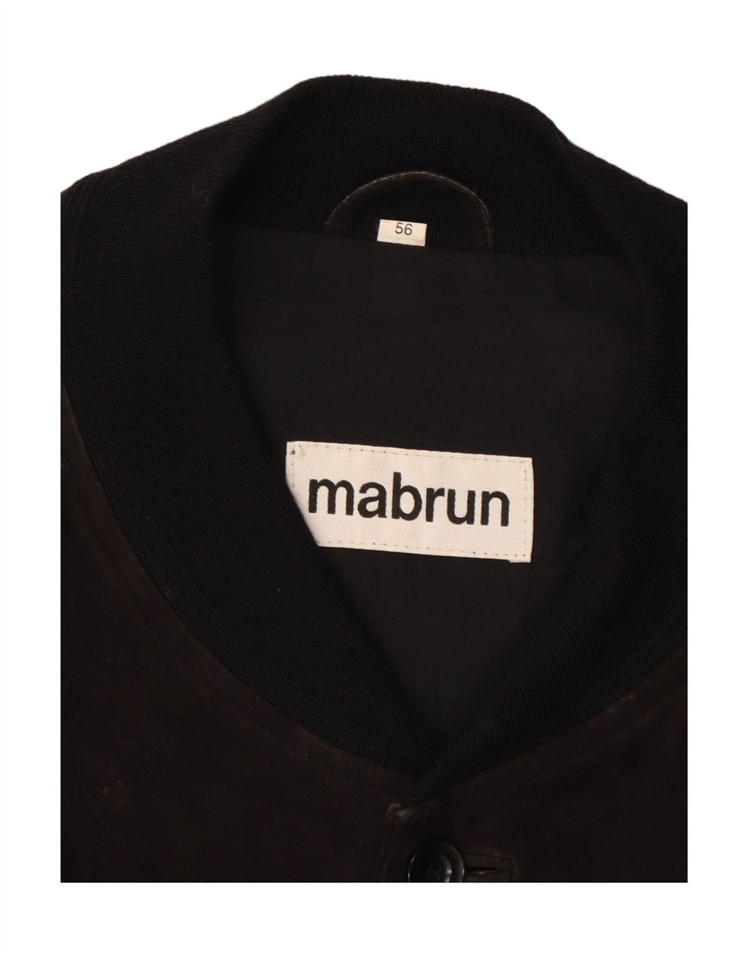 MABRUN Blouson Bomber En Daim Homme IT 56 3XL Cuir Noir