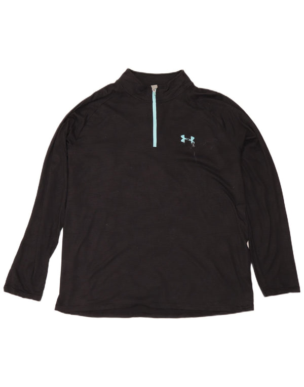 Under Armour Haut de survêtement Heat Gear pour homme avec col zippé Noir Taille L