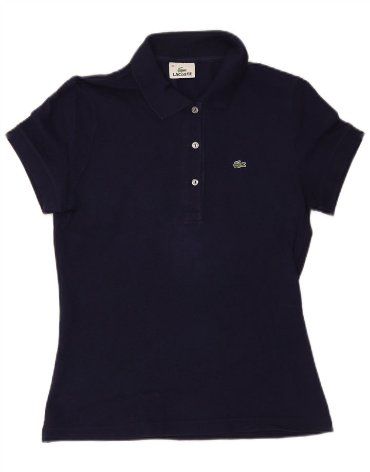 LACOSTE Polo Femme Taille 38 Bleu Marine Moyen Coton