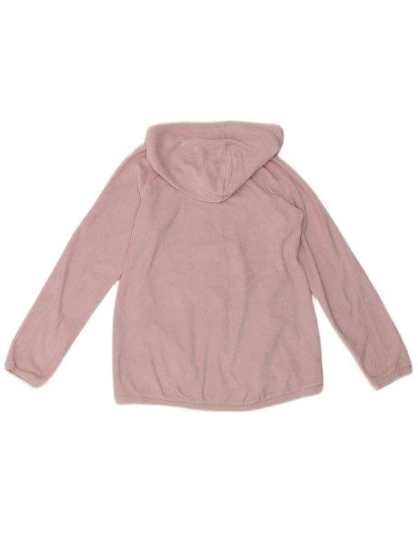 Benetton Pull à capuche zippé graphique pour fille 11-12 ans 2XL Rose Coton
