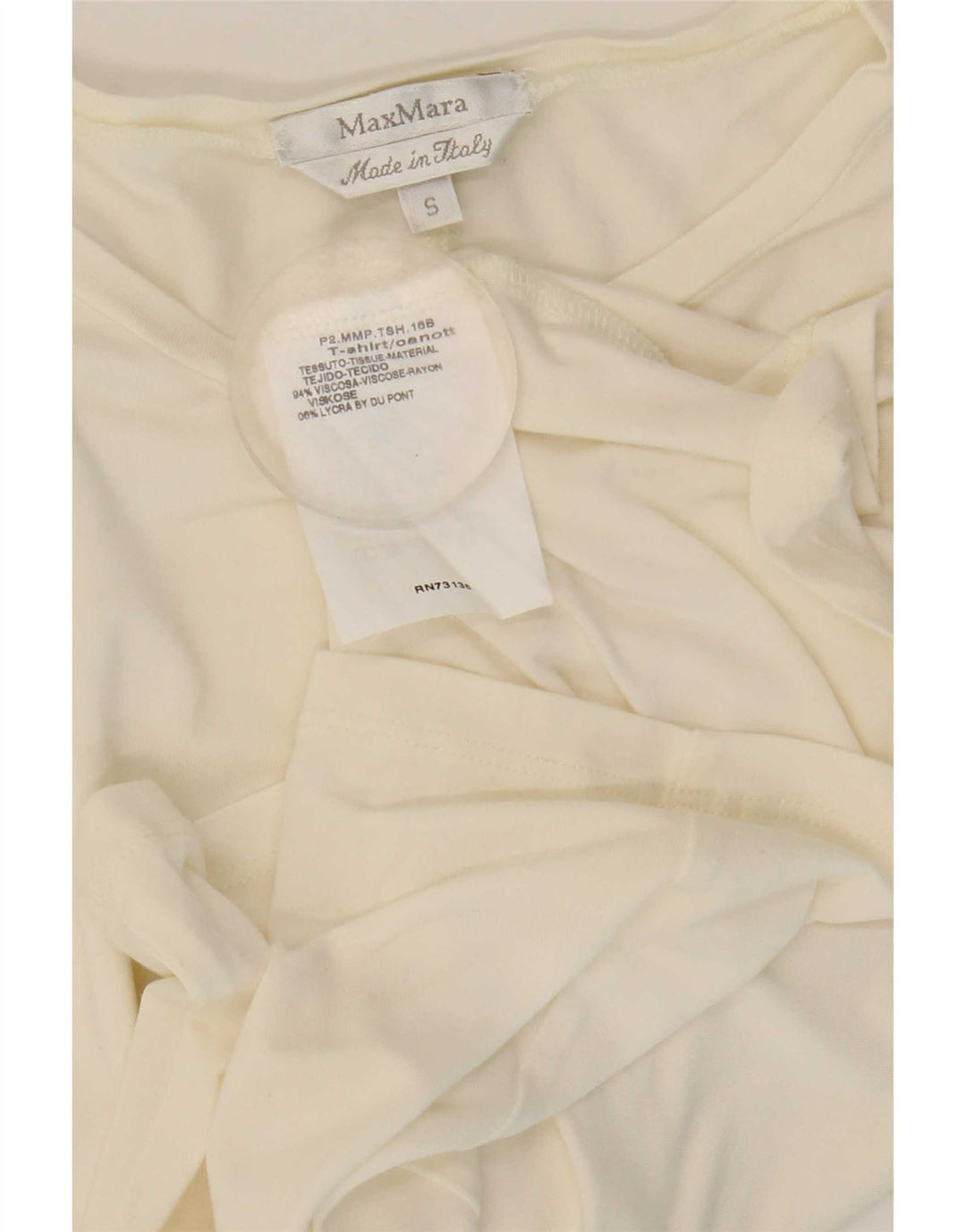 Max Mara T-Shirt Femme Top UK 10 Small Blanc Viscose