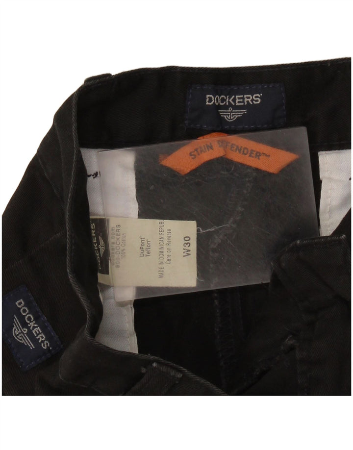 DOCKERS Short chino Stain Defender Pegged W30 pour homme en coton noir moyen