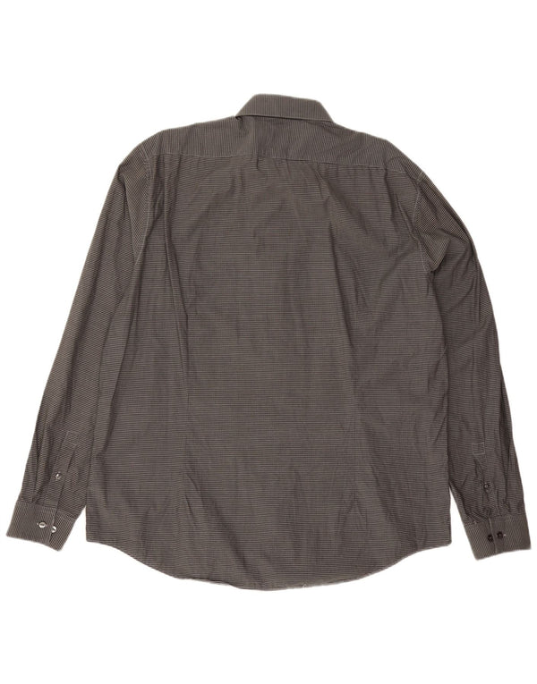 Calvin Klein Chemise slim fit pour homme Taille 44 17 1/2 XL Gris Vichy Coton
