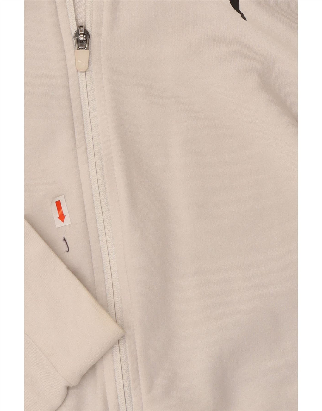 PUMA Pull à capuche zippé graphique pour femme UK 10 Small Blanc Colorblock