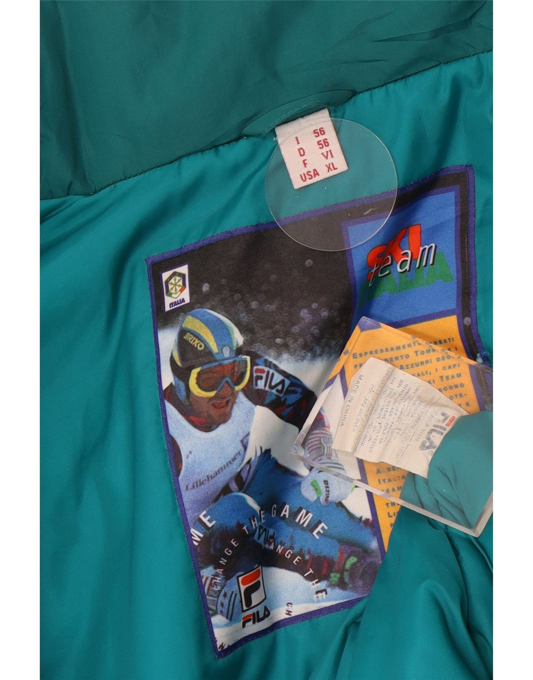 Fila Veste de ski pour homme IT 56 3XL Bleu Colorblock Polyester