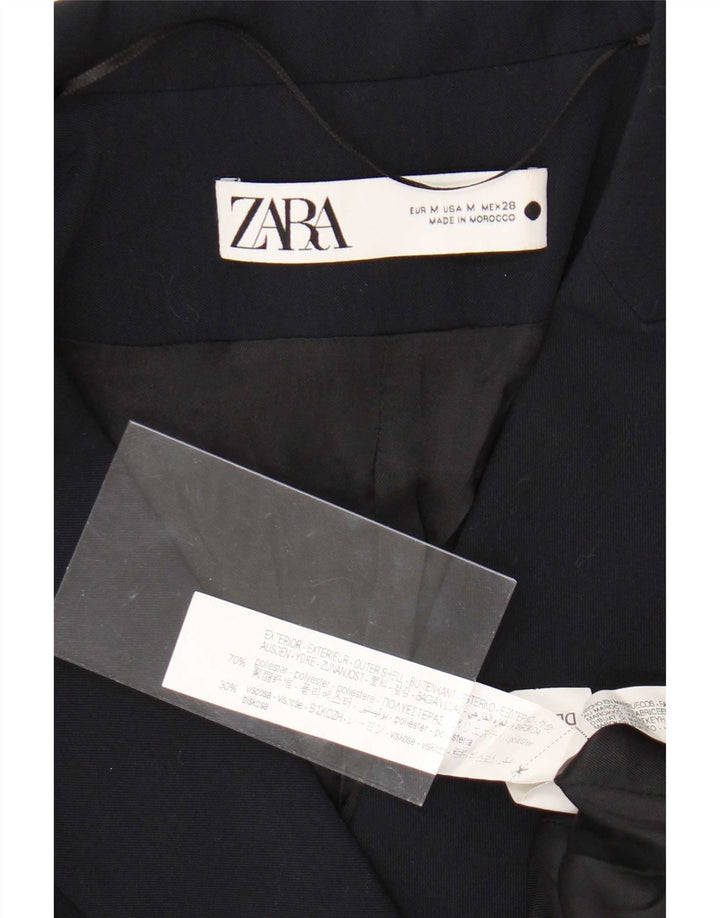 Zara Manteau à double boutonnage pour femme UK 12 Polyester bleu marine moyen