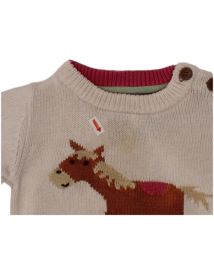 JOULES Pull col bateau pour bébé fille 12-18 mois Blanc imprimé animal