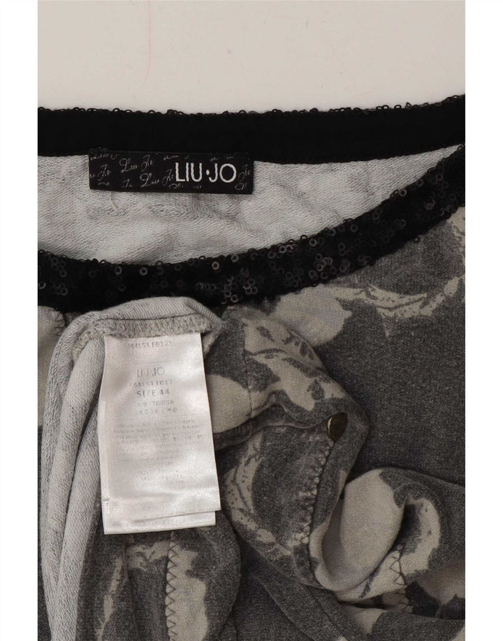 Liu Jo Femme Blouse Top IT 44 Gris Moyen Floral Viscose