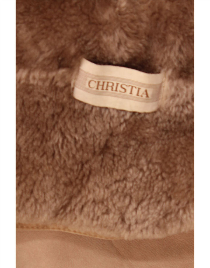 Christia Veste en peau de mouton pour femme UK 20 2XL Beige