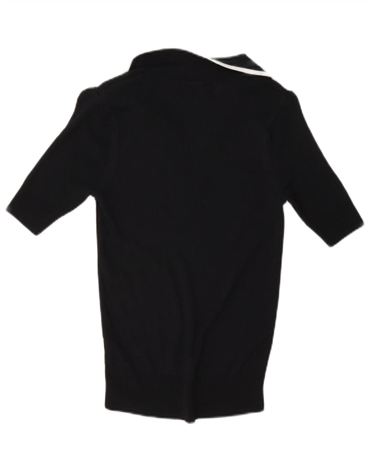 Marks & Spencer Polo Femme UK 8 Small Noir Viscose