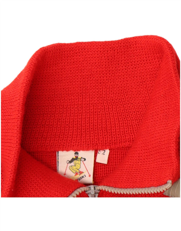 Volkl Pull col zippé pour homme IT 52 en laine color block rouge Large