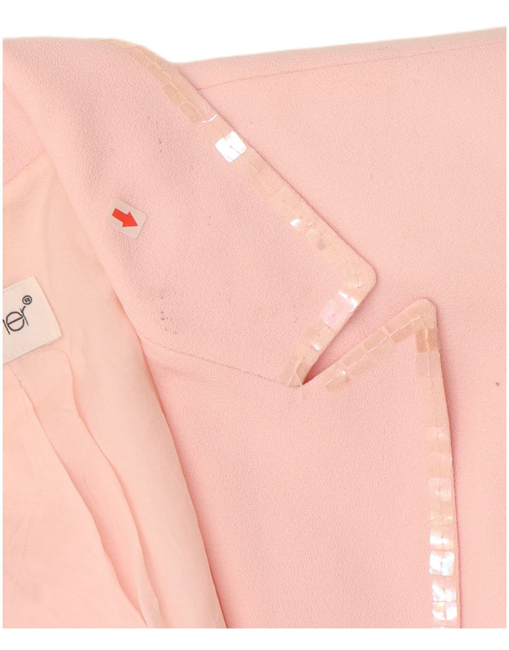 TOGETHER Veste Blazer 1 Bouton Femme UK 12 Rose Moyen Polyester