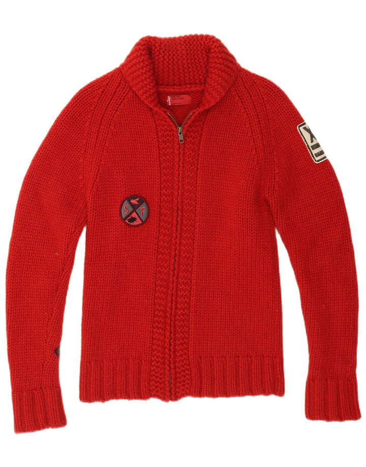 LEVI'S Pull Cardigan Graphique Fille 10-11 ans Petit Rouge Laine