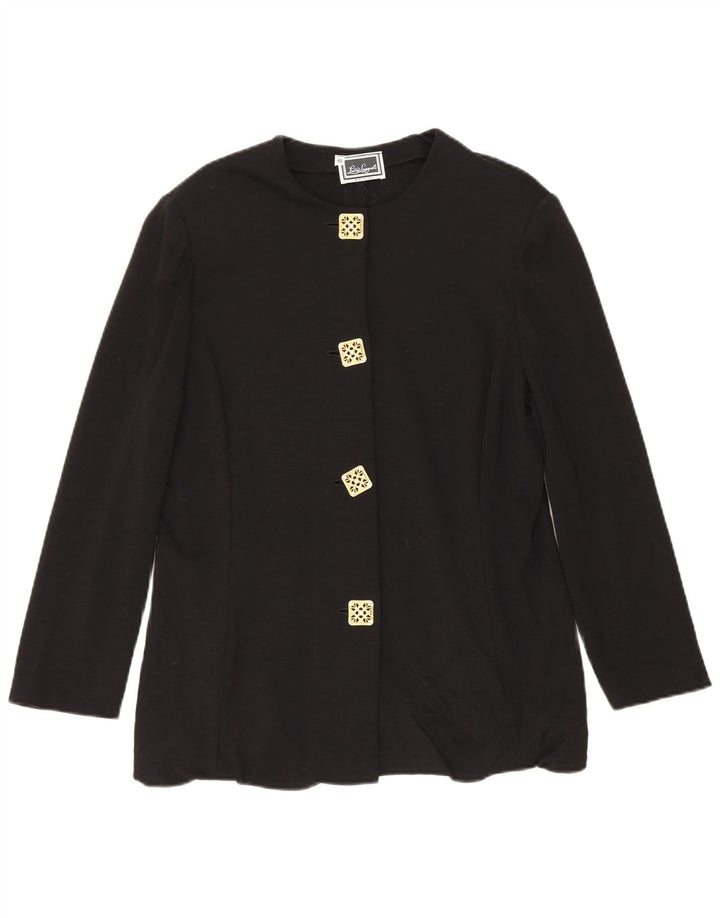Luisa Spagnoli Veste Blazer 4 Boutons Femme IT 48 XL Acétate Noir
