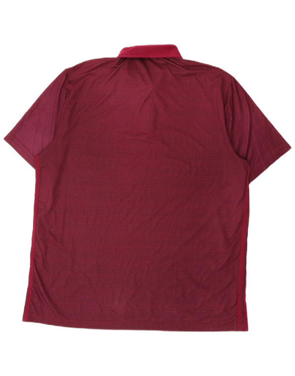 Adidas Polo Homme XL Bordeaux Pinstripe Polyester