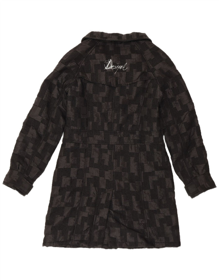 Desigual Manteau coupe-vent pour femme EU 40 Medium Noir Géométrique
