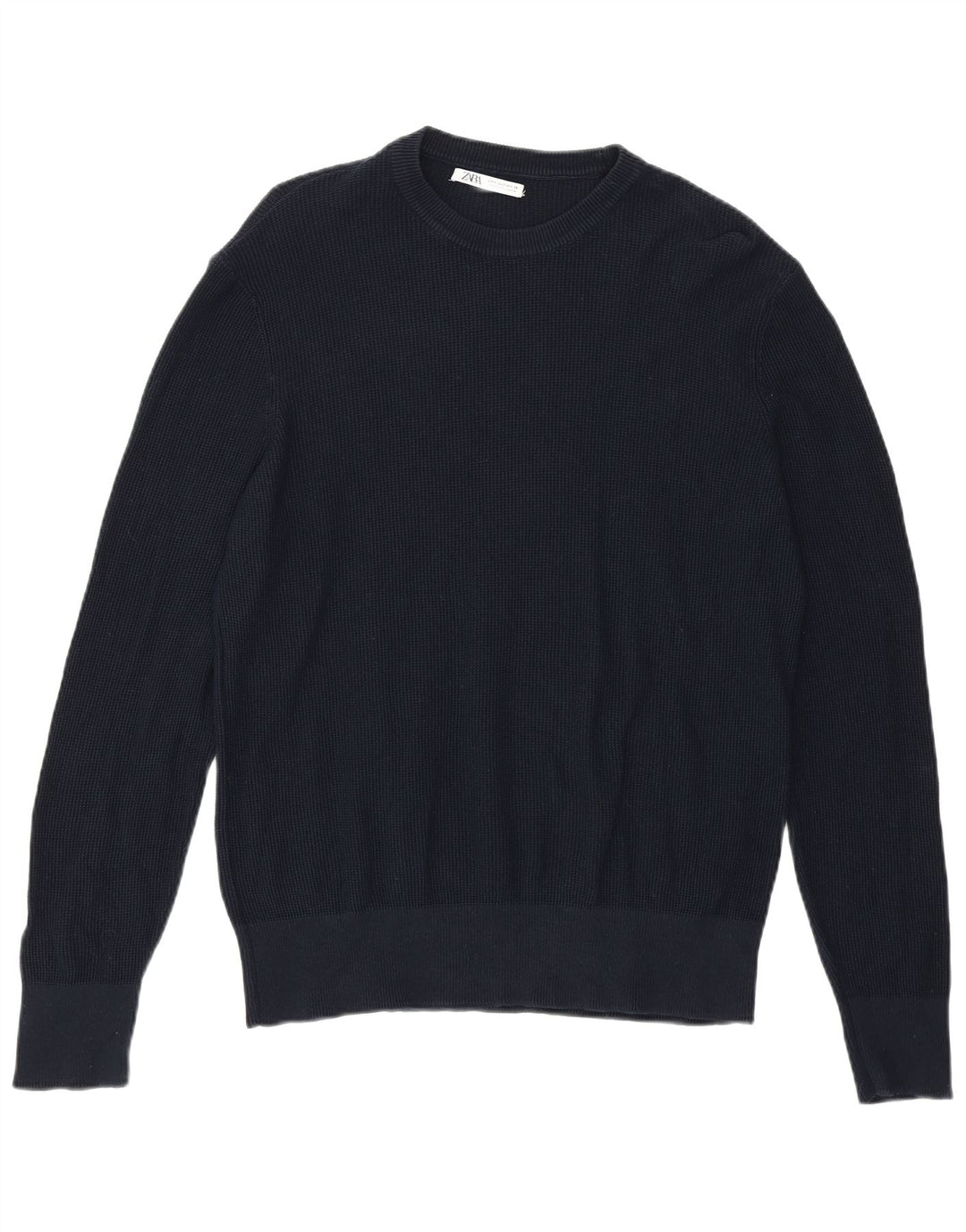 Zara Pull à col rond pour homme Petit Bleu marine