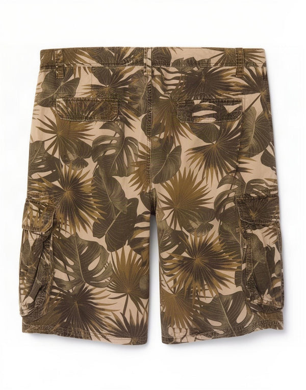 Zara Short Cargo Homme EU 44 Large W34 Vert Floral Coton