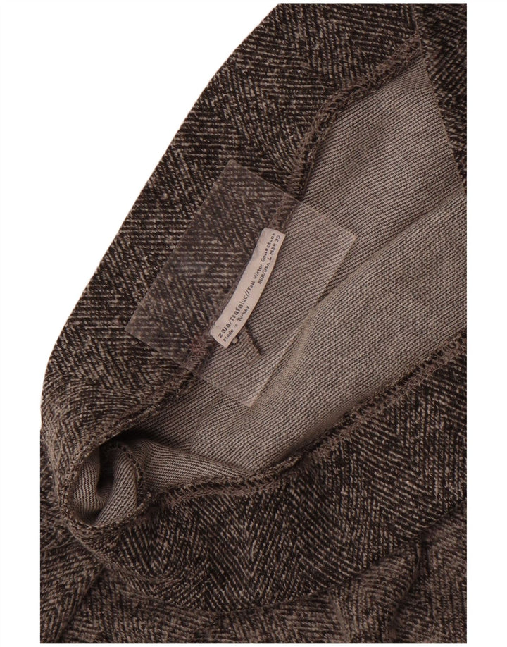 Zara Femme Jupe A-Line Large W30 Gris Chevrons