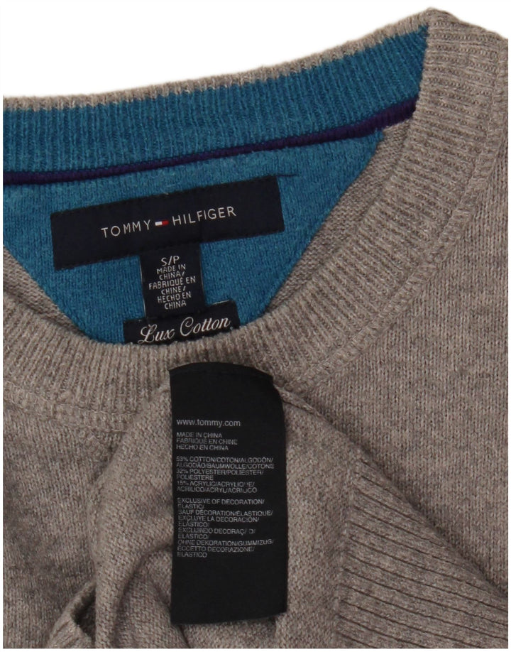 Tommy Hilfiger Pull à col rond pour homme Petit gris Coton