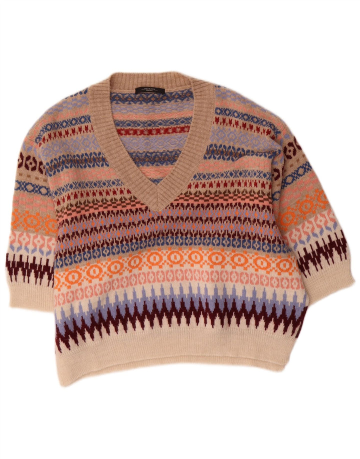 Max Mara Pull Weekend Col V Femme UK 18 XL Multicolore