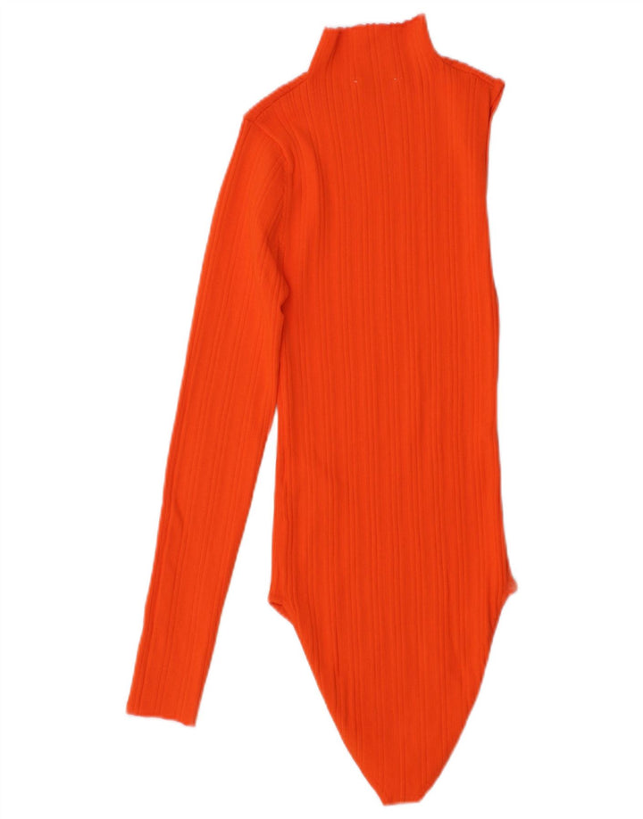 ZARA Body à une épaule pour femme UK 12 Nylon orange moyen