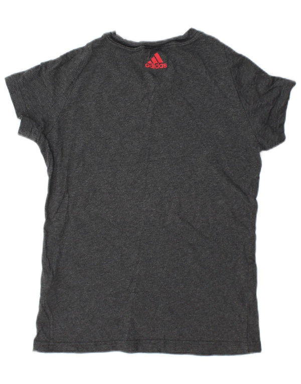 Adidas T-shirt graphique pour femme UK 8/10 Petit gris coton