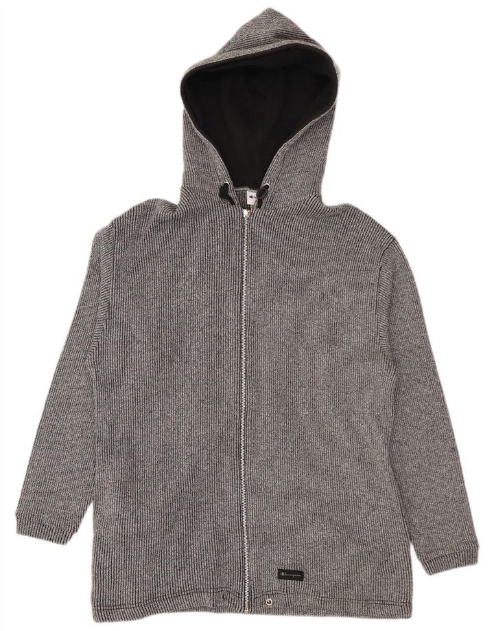 Champion Pull à Capuche Zippé Homme Gris Moyen Coton