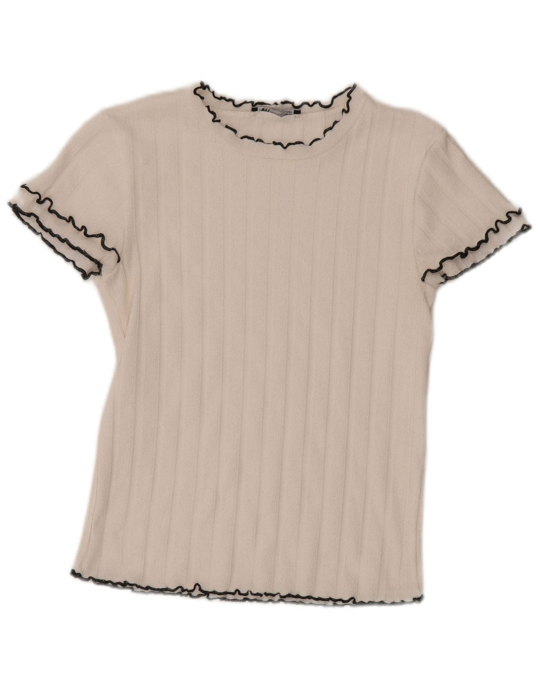 Zara Femme T-Shirt Top UK 12 Medium Blanc