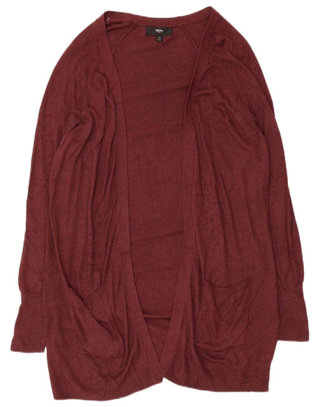 MOSSIMO Pull cardigan ouvert long pour femme UK 14 Grand nylon bordeaux