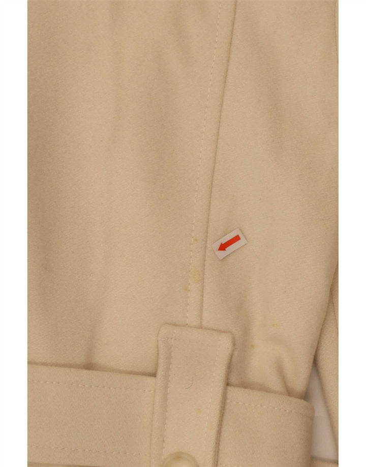 Benetton Manteau Croisé Femme IT 40 Petite Laine Beige