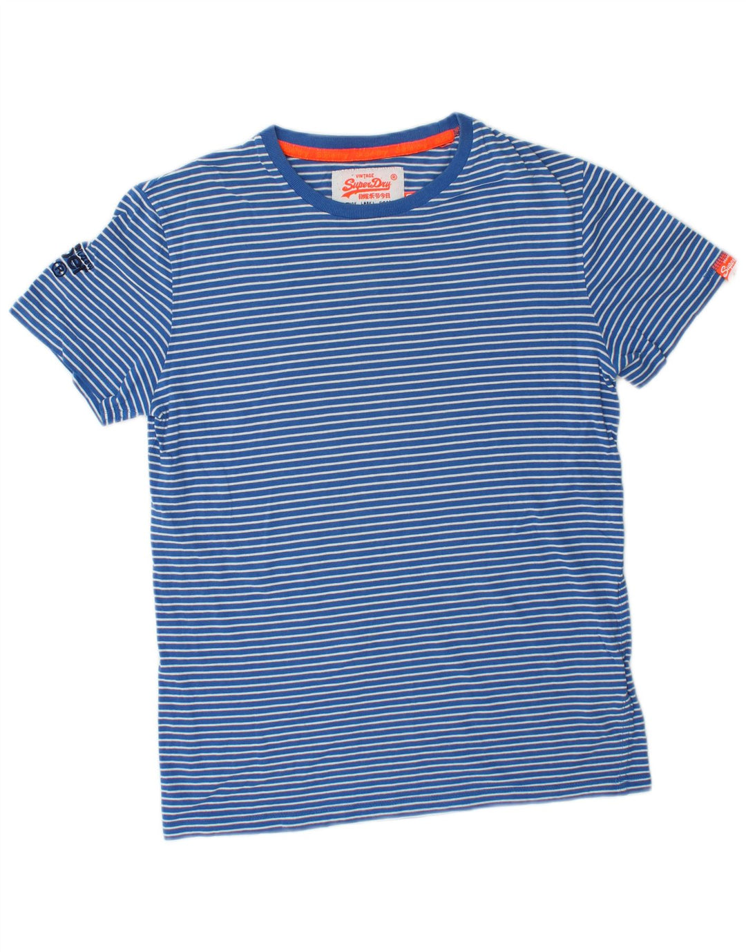 SUPERDRY T-Shirt Homme Petit Bleu Rayé Coton