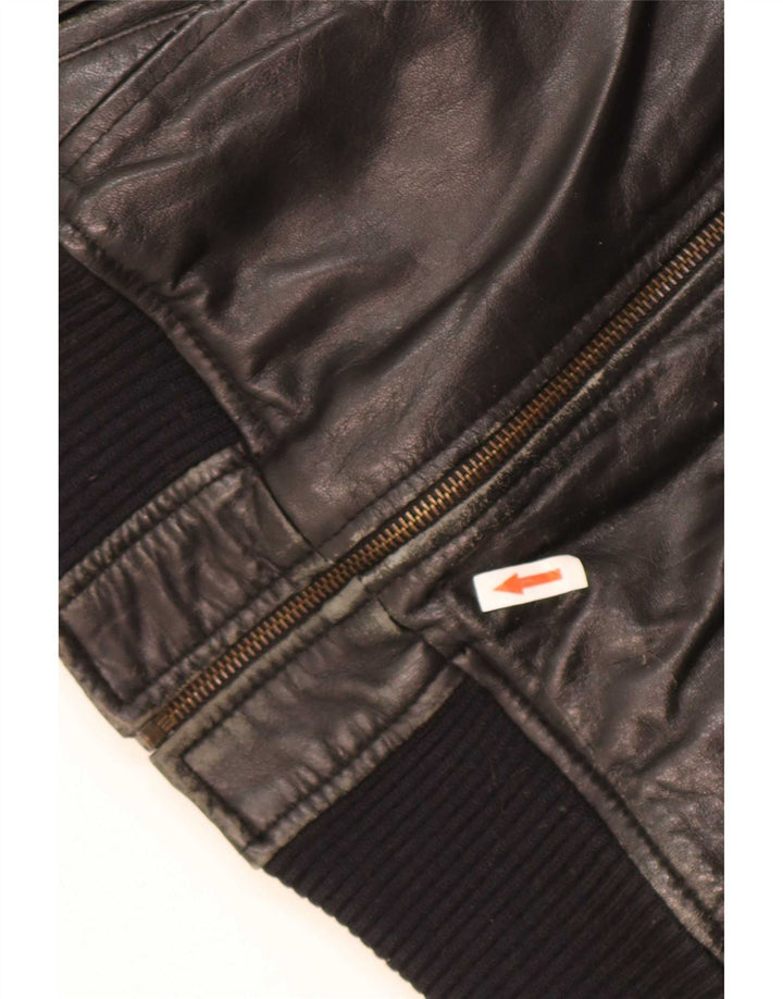 veste en cuir homme vintage UK 38 Noir Moyen