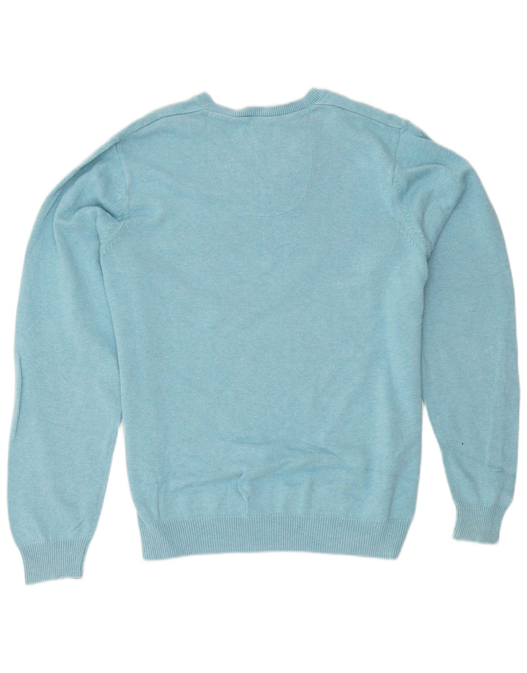 Marks & Spencer Pull coupe classique à col en V pour homme, grand bleu, coton